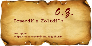Ocsenás Zoltán névjegykártya