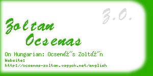zoltan ocsenas business card